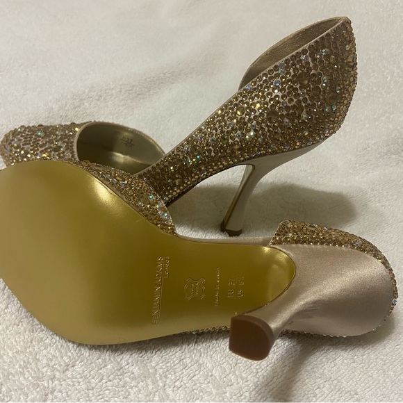 Dazzling Gold Rhinestone Women's Heels - Picture 8 of 8